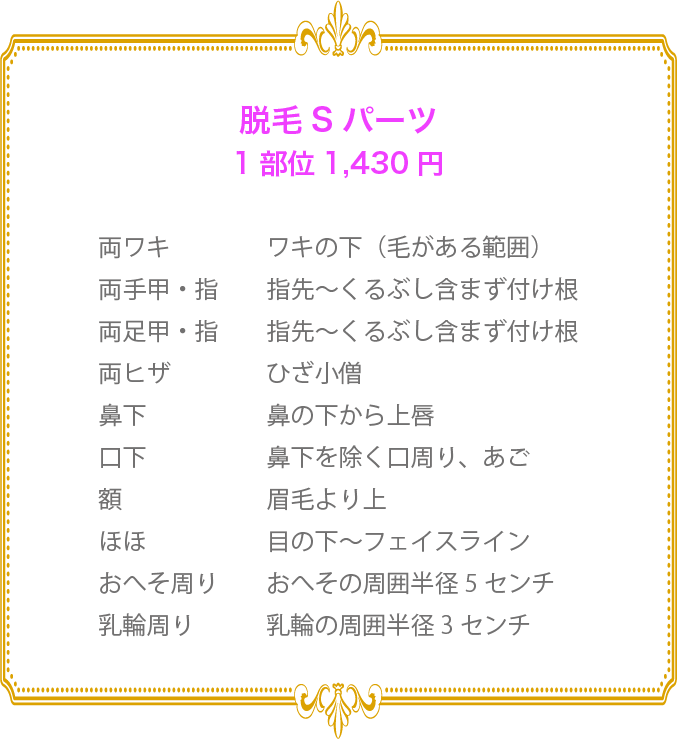 脱毛Sパーツ