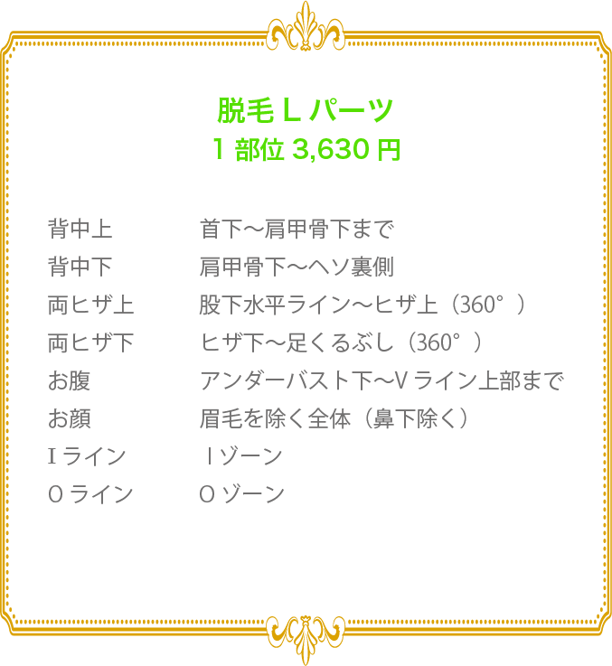 脱毛Lパーツ